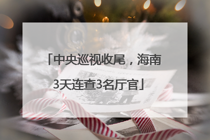 中央巡视收尾，海南3天连查3名厅官